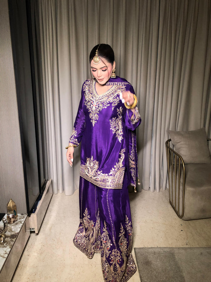 Sequence & Pearl Handwork Suit Set