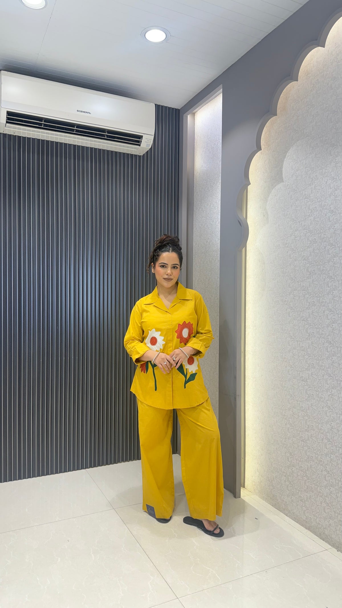 Cotton Co-Ord Set with Appliqué Work