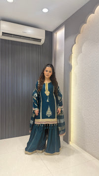 Premium Silk Suit Set with Sequin Handwork
