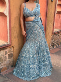 Sequin & Cutdana Handwork Fish-Cut Lehenga