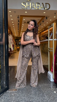Premium Indo-Western Set in Imported Stretchable Net with Sequin Detailing | Up to Size 40