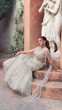 Luxury Fish Cut Lehenga with Zarkan & Sequin Handwork Blouse