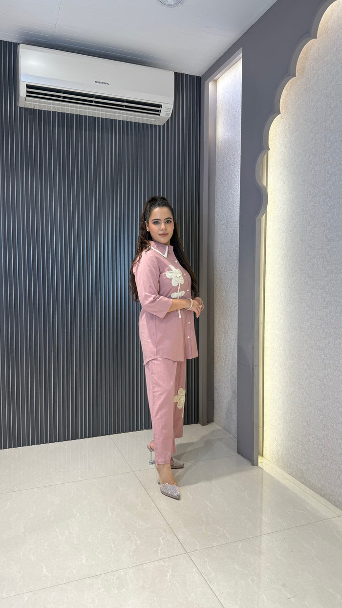 Women’s Linen Co-Ord Set with Dori Work | Premium Two-Piece Outfit