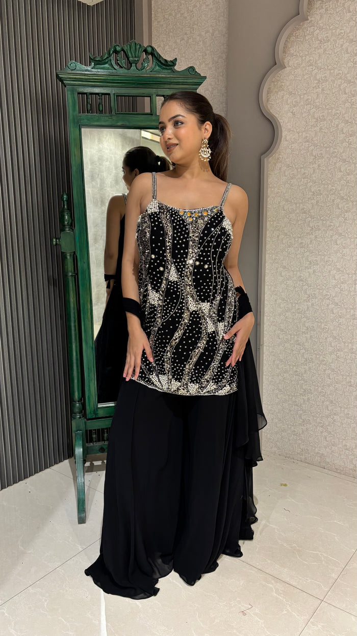 Handcrafted Sequin, Beeds and Pearl  Work Suit Set – Elegant Ethnic Wear