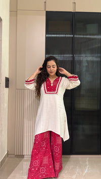 Stretchable Shirt & Cotton Bottom Coord Set for Women