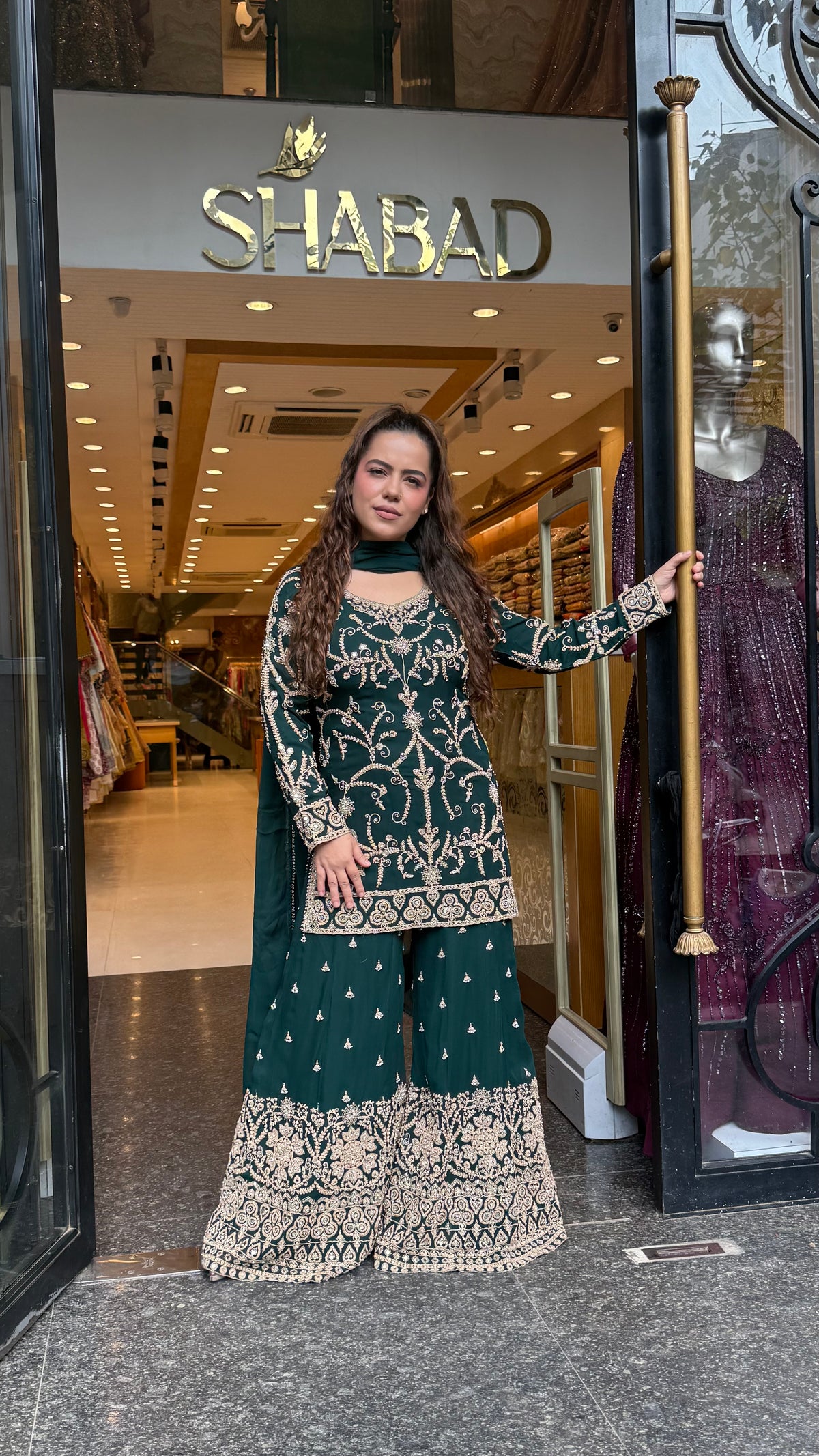 Georgette Suit Set with Dori & Mirror Work | Premium Festive Wear