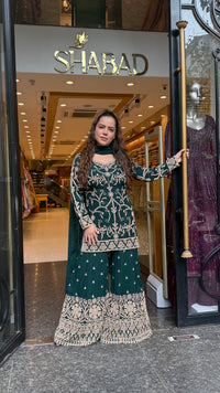 Georgette Suit Set with Dori & Mirror Work | Premium Festive Wear