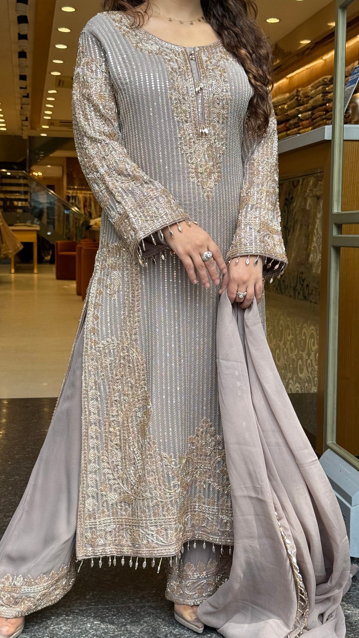Luxury Georgette Suit Set with Sequin & Hand Bead Work | Premium Designer Ethnic Wear