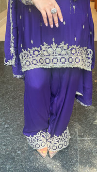 Designer Chinon Suit Set with Dori & Sequin Work
