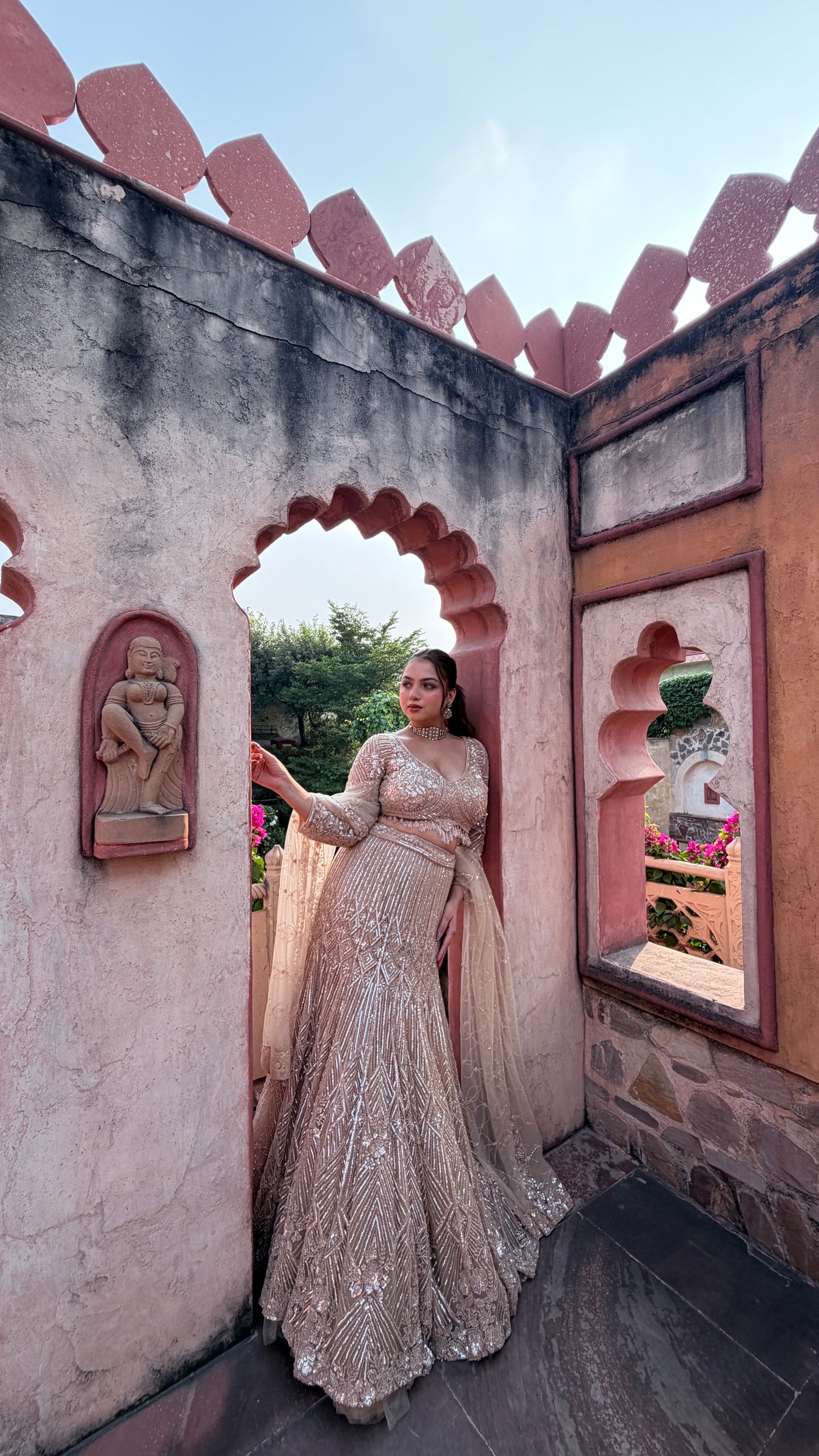 Fish-Cut Lehenga with cutdana, Pearls & Sequin Work | Designer Lehenga