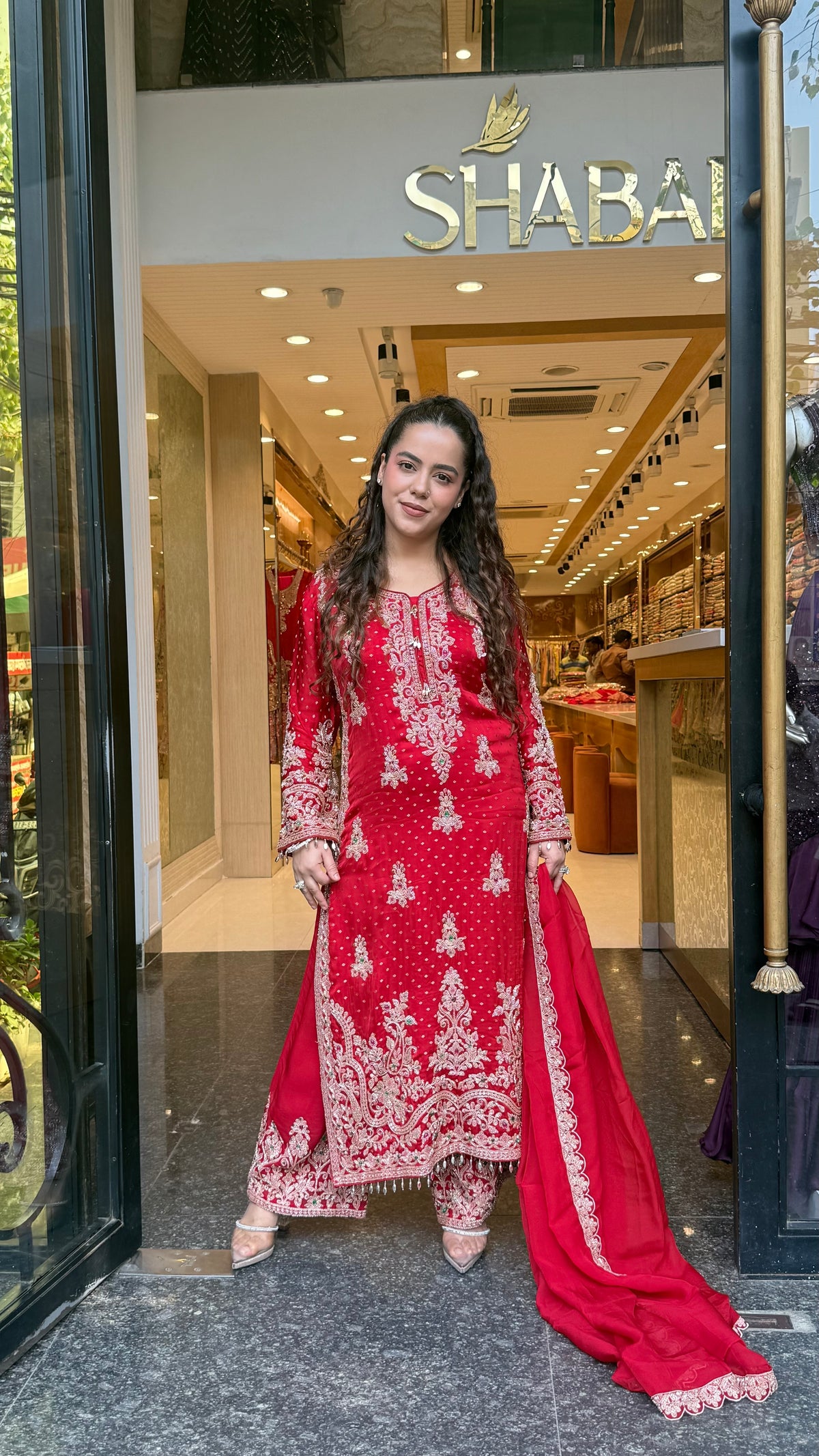 Designer Beads Work Khadi Georgette Suit Set | Size Upto 46