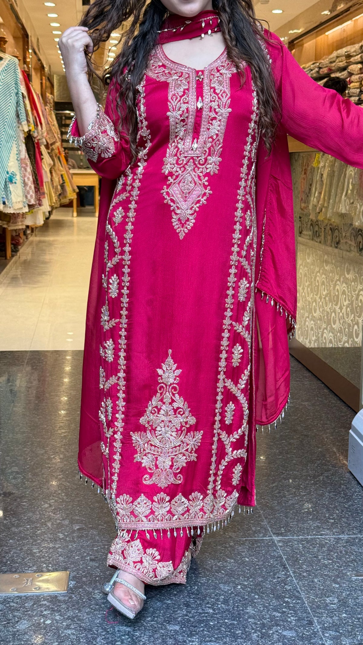 Chinon Beads Work Suit Set | Premium Ethnic Wear | Up to Size 46