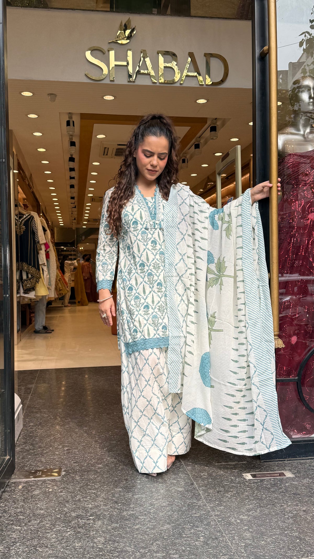 Budget-Friendly Printed Cotton Suit with Farshi Salwar