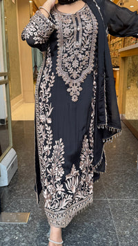 Chinon Embroidered Suit Set with Beads & Thread Work