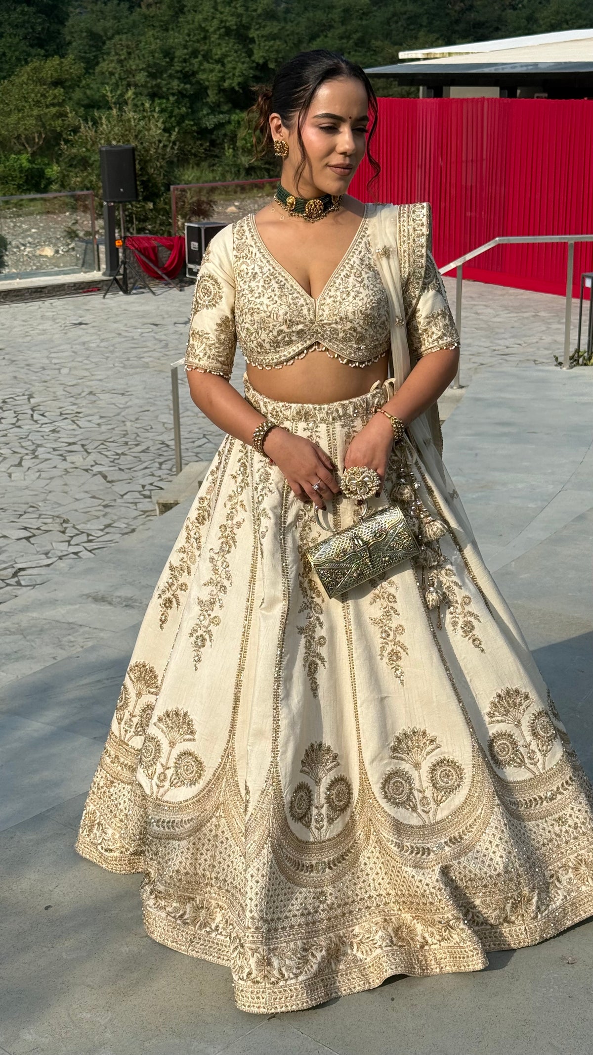 Pure Silk Handwork Lehenga with Embellished Blouse