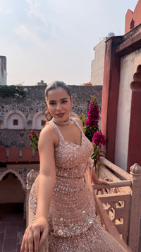 Fish-Cut Lehenga with Beads, Pearls & Sequin Work | Designer Lehenga