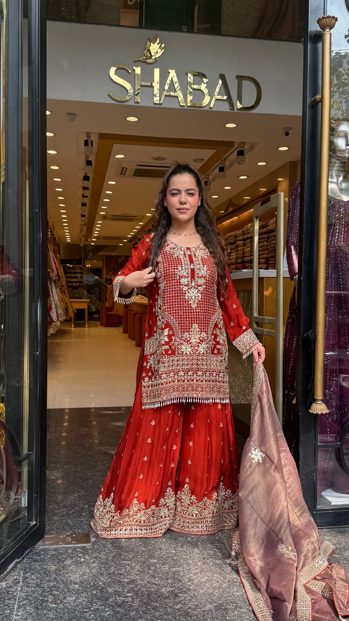 Women’s Chinon Fabric Suit Set | Zari Work & Cutwork | Premium Ethnic Wear | Sizes Up to 46