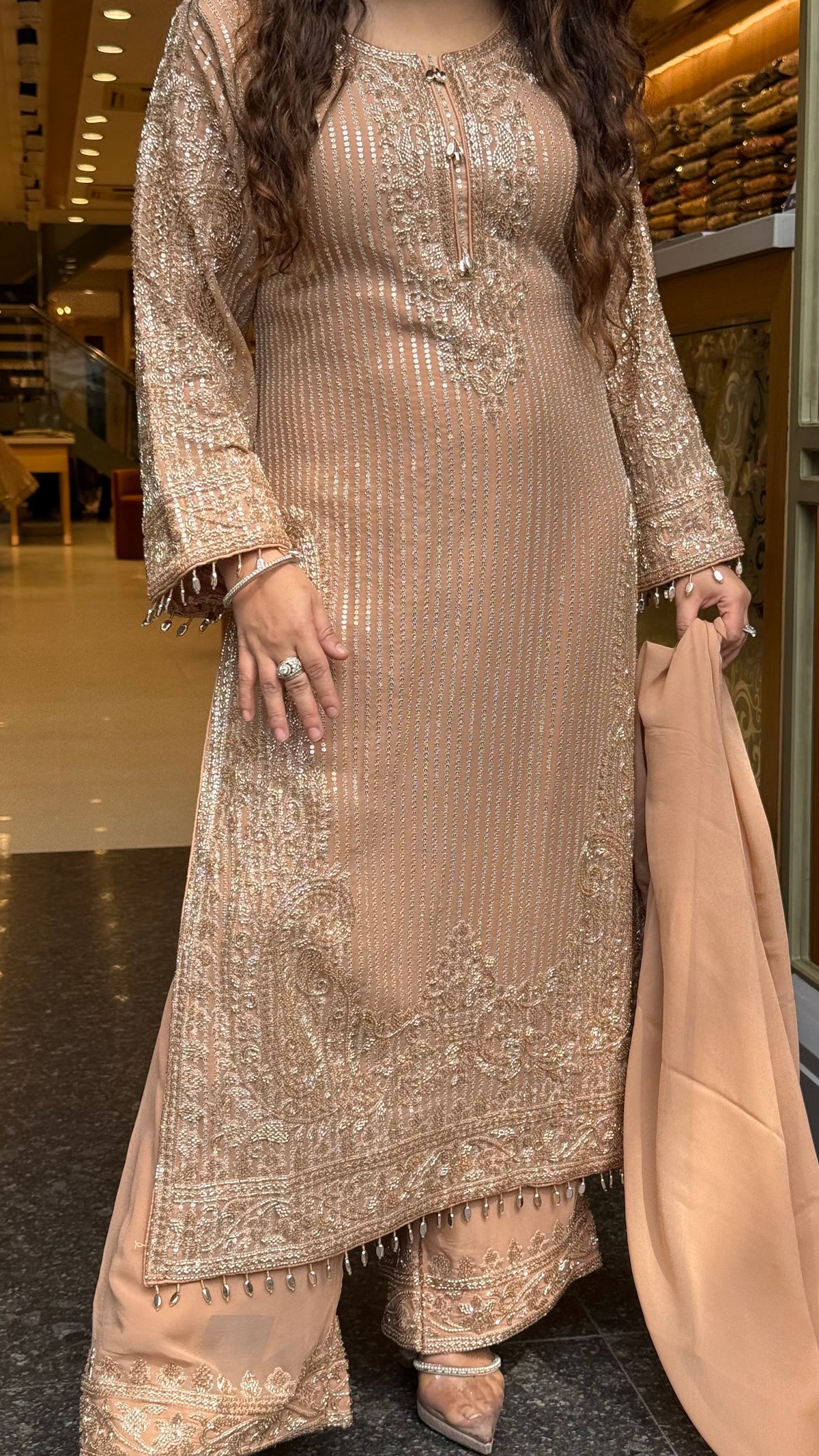 Luxury Georgette Suit Set with Sequin & Hand Bead Work | Premium Designer Ethnic Wear