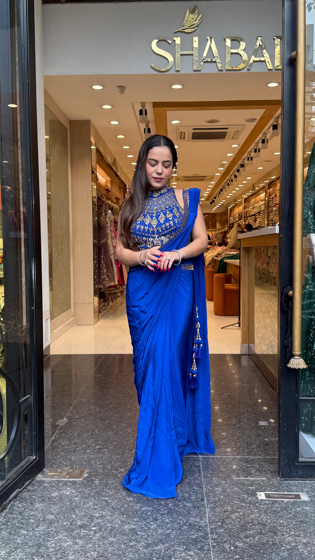 Premium Crepe Drape Saree