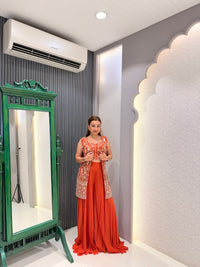 Thread Embroidered Indowestern Set