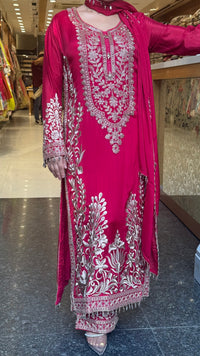 Chinon Embroidered Suit Set with Beads & Thread Work