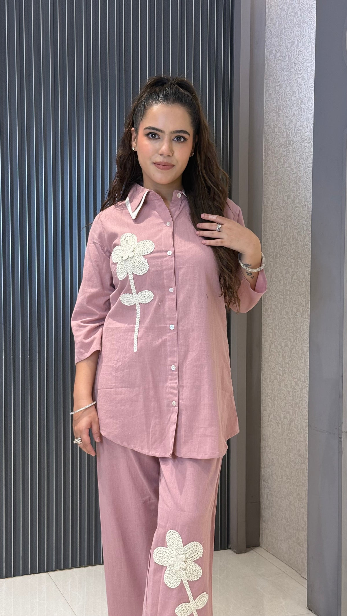 Women’s Linen Co-Ord Set with Dori Work | Premium Two-Piece Outfit