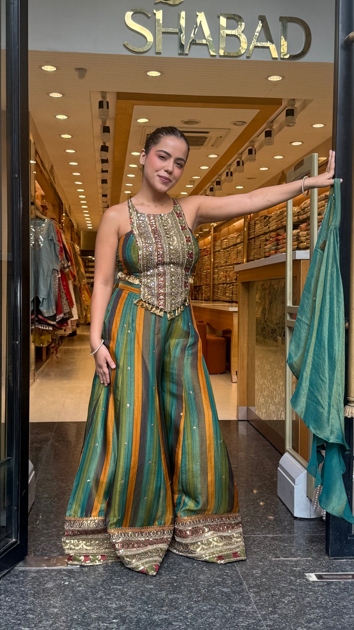 Shimmer Tissue Indo-Western Outfit | Sizes Up to 42