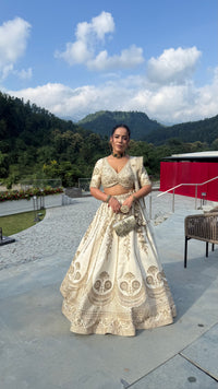 Pure Silk Handwork Lehenga with Embellished Blouse