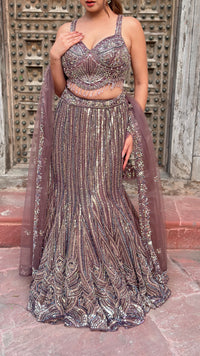 Elegant Sequence Work Fishcut Lehenga with Handwork Blouse