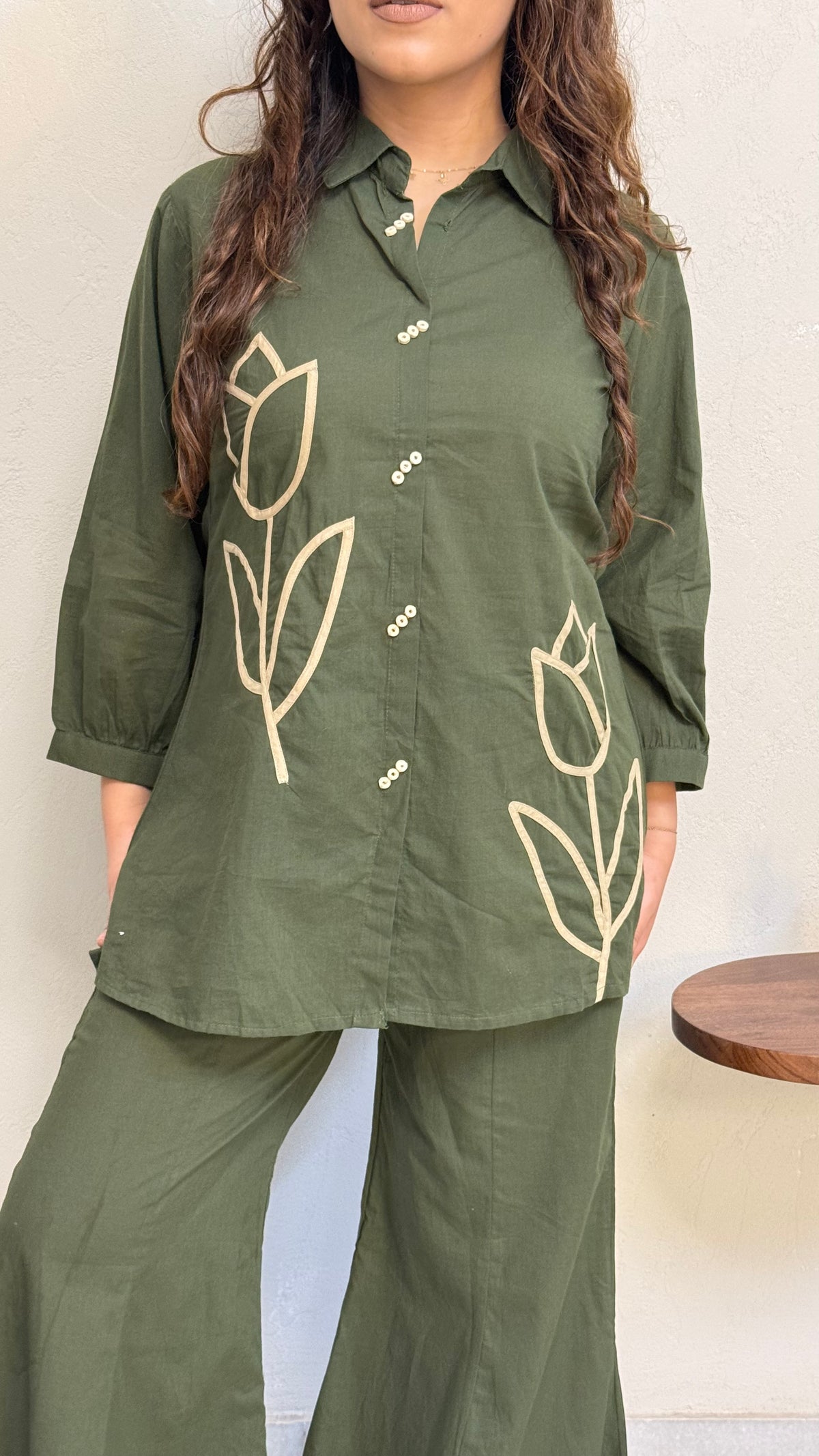 Cotton Co-ord Set with Appliqué Work