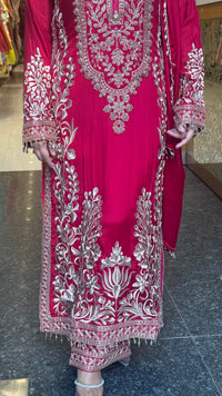 Chinon Embroidered Suit Set with Beads & Thread Work