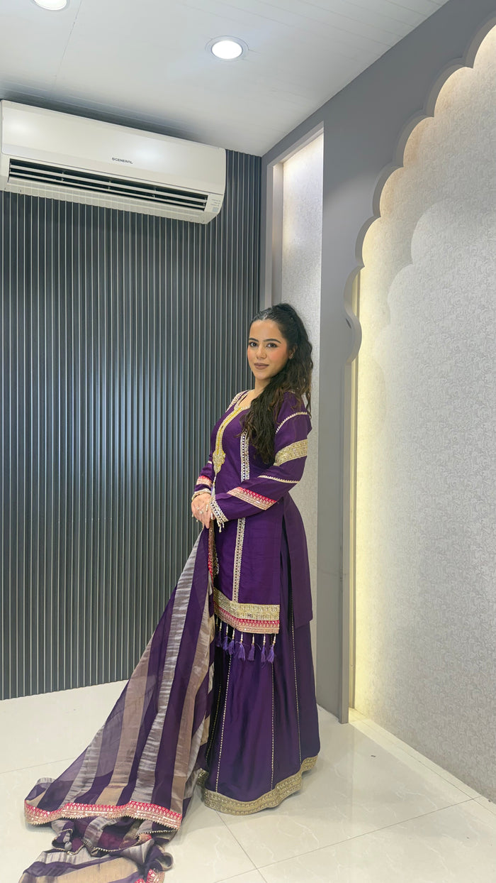 Premium Silk Suit Set with Sequin Handwork