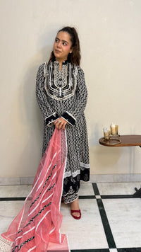 Batik Print Cotton Anarkali Suit Set for Women