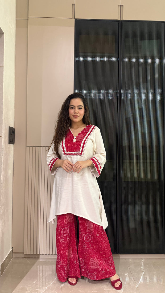 Stretchable Shirt & Cotton Bottom Coord Set for Women