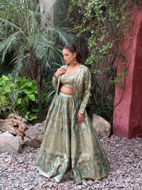 Banarasi Lehenga Set with Handworked Jacket – Designer Ethnic Wear