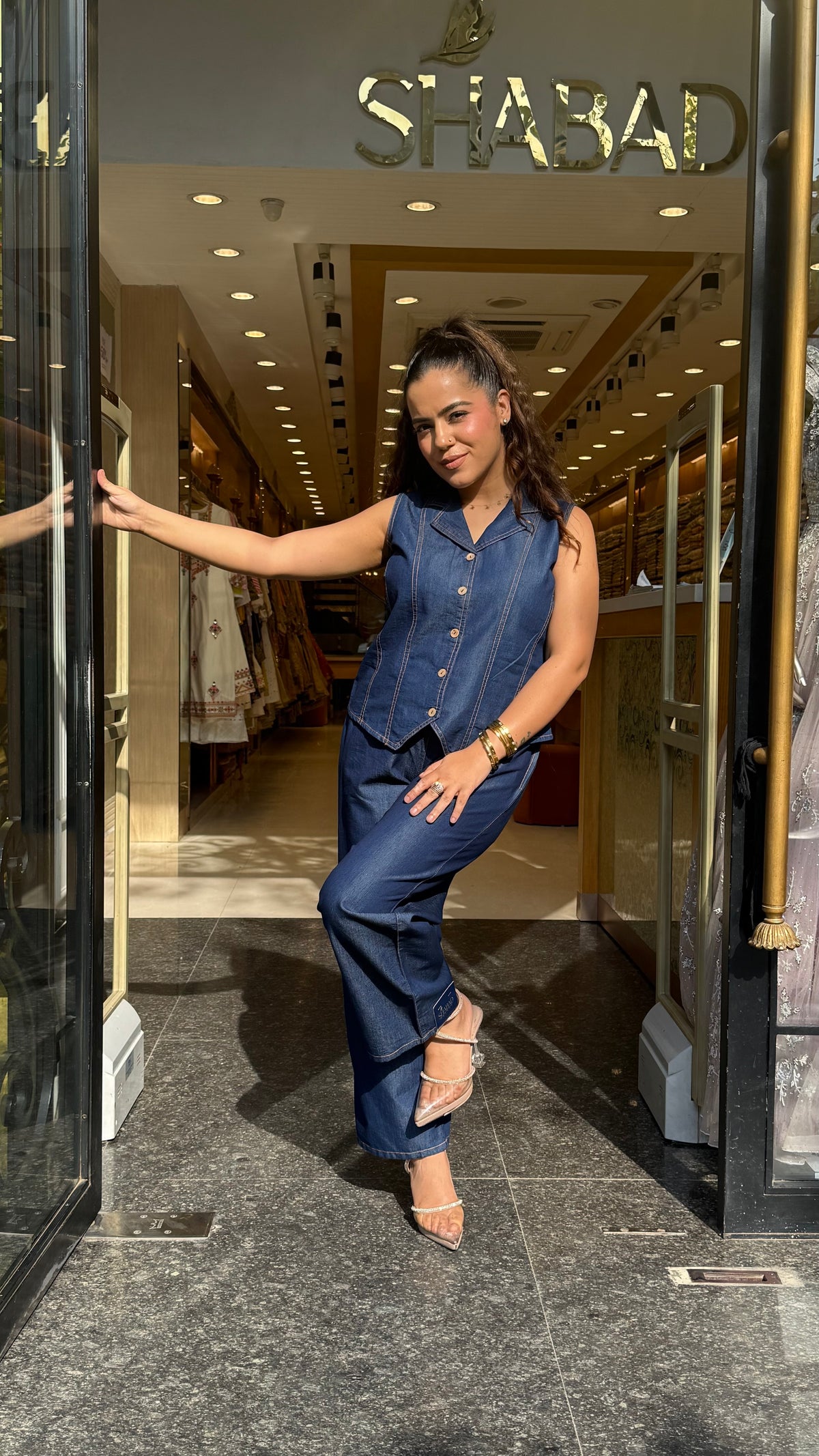 Denim Fabric Co-Ord Set for Women | Stylish Casual Two-Piece Outfit