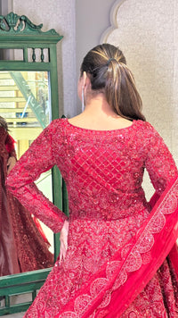 Long jacket lehenga.. pearls cutdana sequin stones work