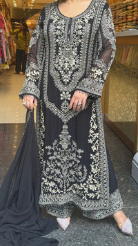 Metallic Beads & Thread Embroidered Designer Suit Set | Premium Occasion Wear