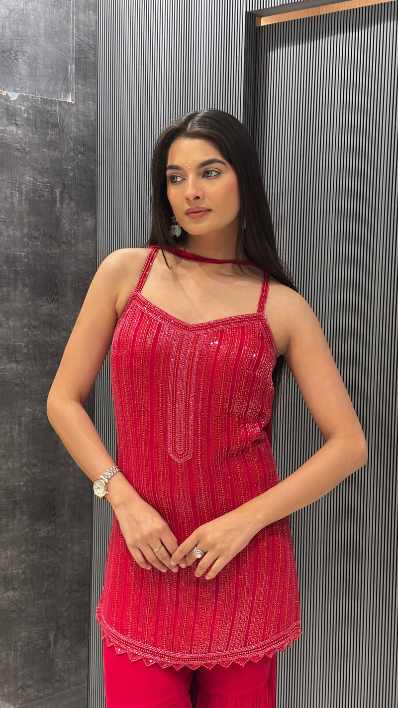 Elegant Georgette Suit with Sequin, Cutdana & Pearl Detailing