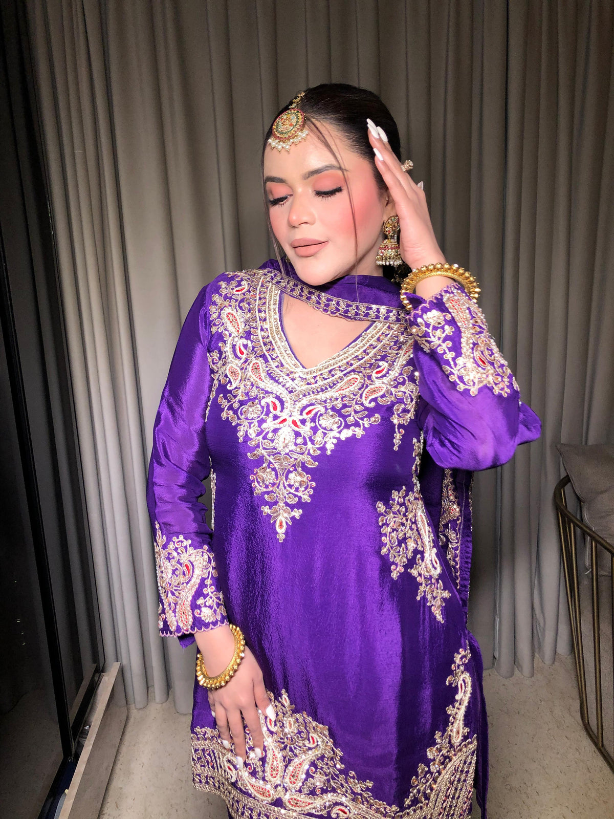 Sequence & Pearl Handwork Suit Set