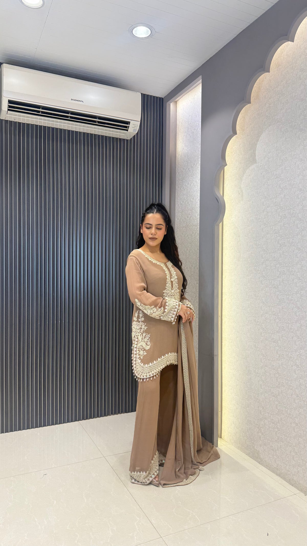 Elegant Beads Work Georgette Suit Set