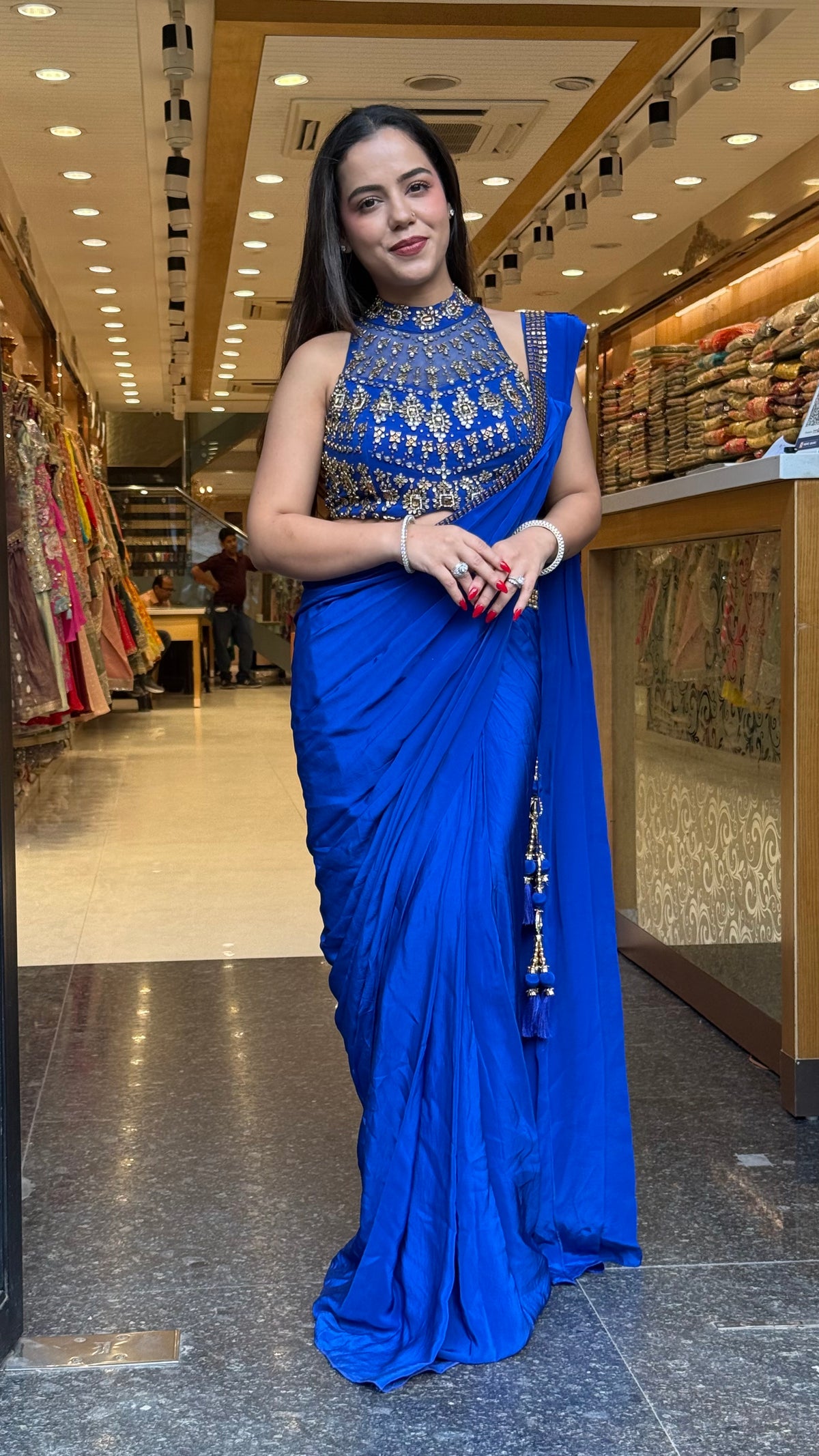 Premium Crepe Drape Saree
