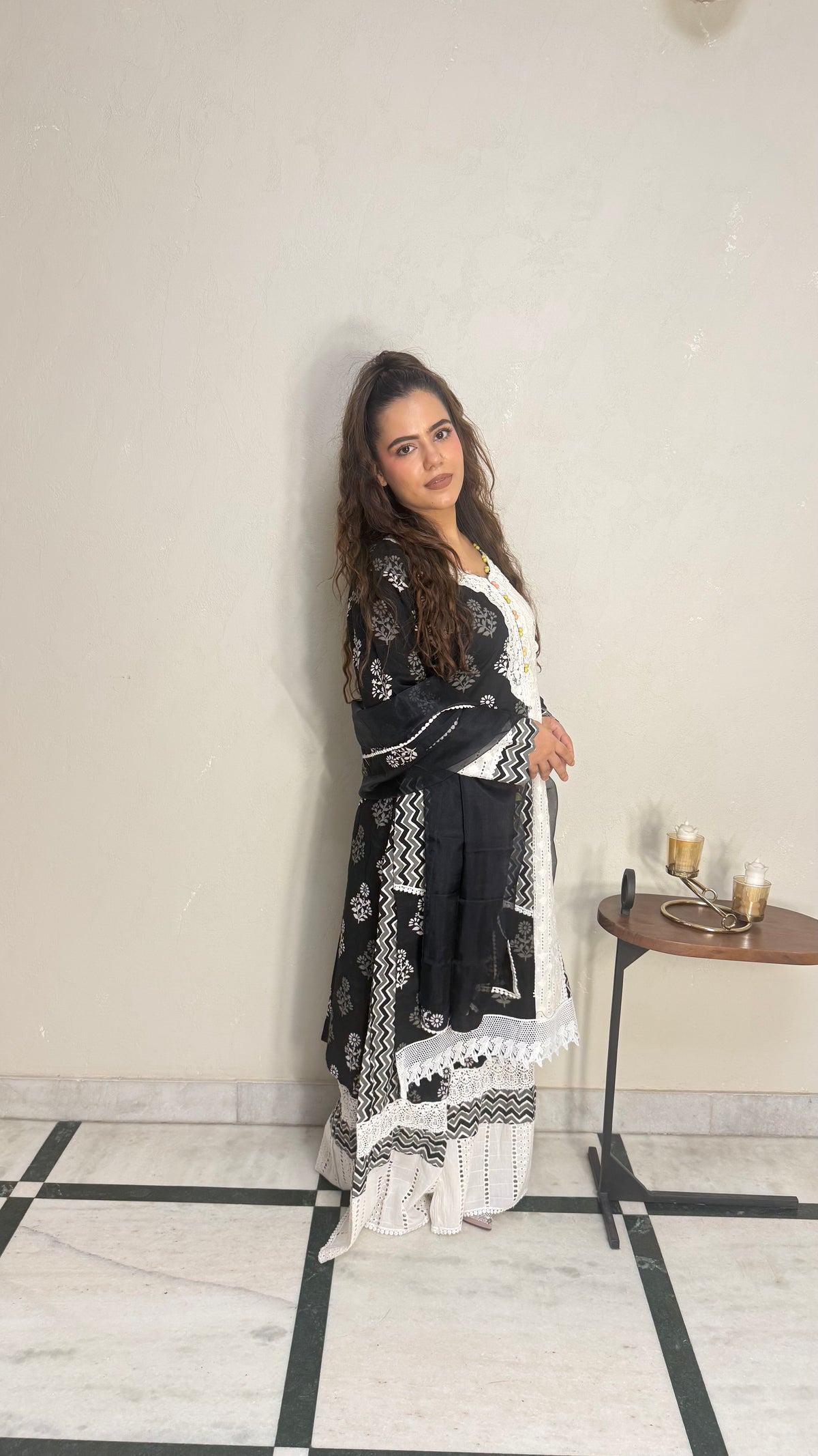 Printed Pakistani Cotton Suit with Lace Work | Budget-Friendly Ethnic Wear | Sizes Up to 46
