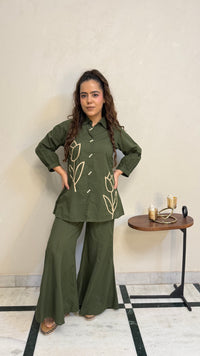 Cotton Co-ord Set with Appliqué Work