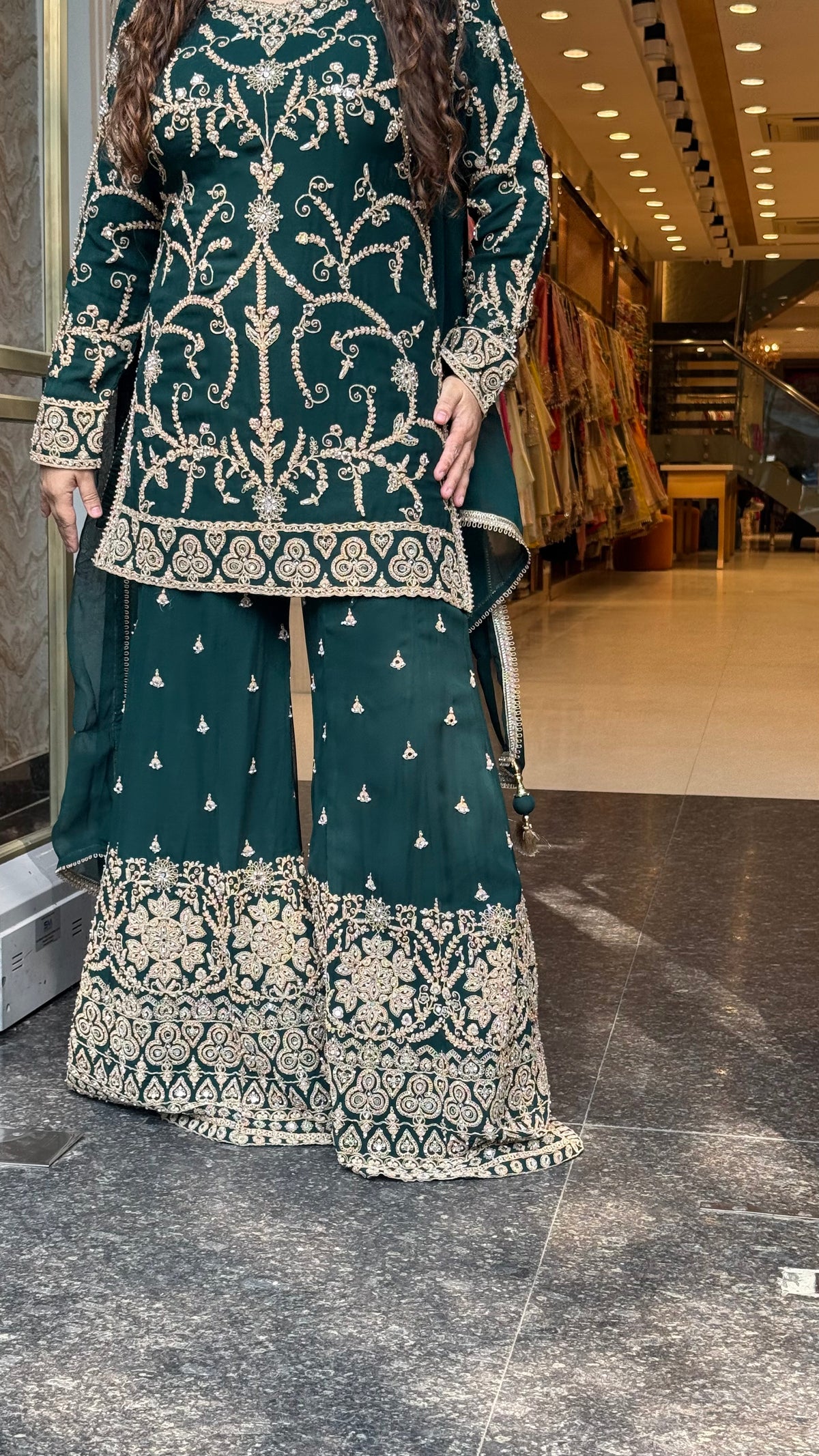 Georgette Suit Set with Dori & Mirror Work | Premium Festive Wear