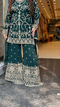 Georgette Suit Set with Dori & Mirror Work | Premium Festive Wear