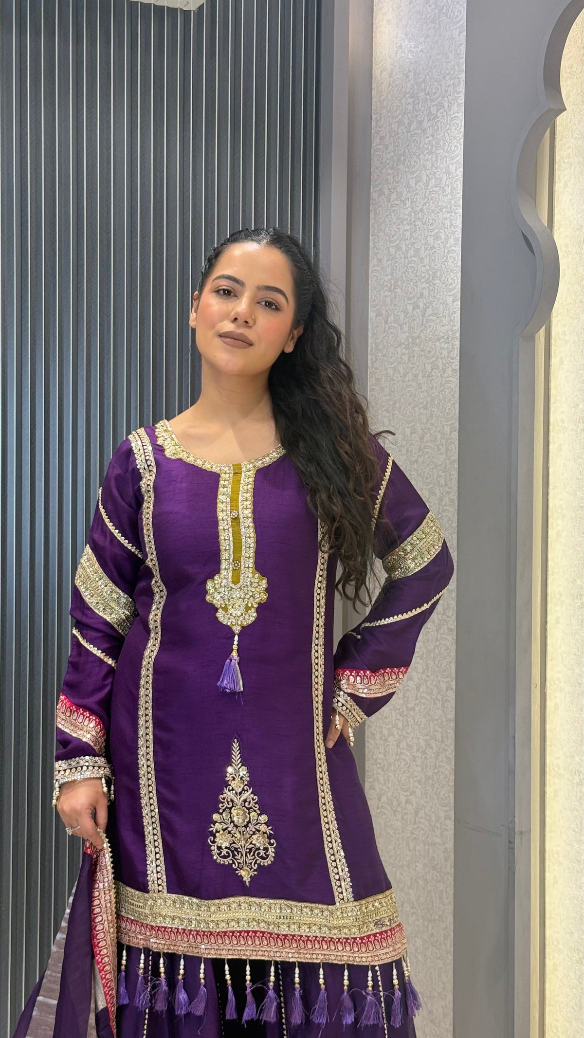 Premium Silk Suit Set with Sequin Handwork