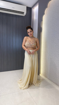 Designer Indo Western with Thread Embroidery & Cutdana Work