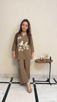 Dori Work Linen Co-Ord Set | Elegant Women's Coord Set | Sizes Up to 44