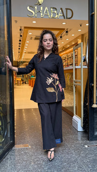 Women’s Cotton Aari Work Co-ord Set | Premium Embroidered Co-Ord Set | Sizes Up to 44